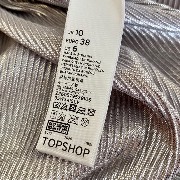 TOPSHOP I Metallic Deep V Neck Midi Dress (6) - Picture 8 of 8